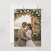 ゴールドフォイル写真付き結婚式RSVP QRコードカード 出欠カード (裏面)