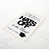 ゴールドフォイル写真卒業発表ハットオフ 箔招待状 (回転した状態)