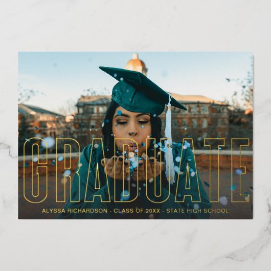 ゴールドフォイル写真研究発表すべて 箔招待状 (正面)