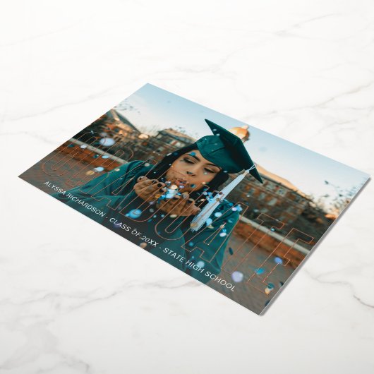 ゴールドフォイル写真研究発表 箔招待状 (回転した状態)