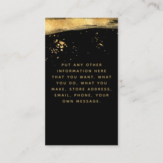 ゴールドフォイル効果ハートインサートオーダー用カード。 エンクロージャーカード (裏面)