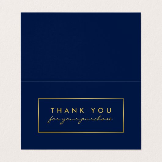 ゴールドフォイル効果ロゴ/写真サンキューカード 名刺 (外部フラット)