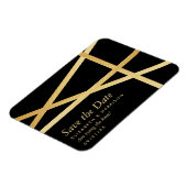 ゴールドフォイル効果幾何学的スタイル日付の保存 マグネット (左側)