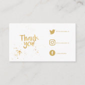 ゴールドフォイル効果感謝していユーSNSカード エンクロージャーカード (正面)