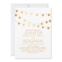 ゴールドフォイル効果文字列ライト白結婚の