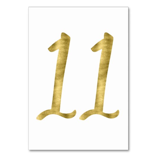 ゴールドフォイル効果番号11の表の番号 テーブルナンバー (正面)