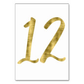 ゴールドフォイル効果番号12付き表 テーブルナンバー (正面)