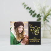 ゴールドフォイル卒業ありがとうポストカード ポストカード (スタンド正面)