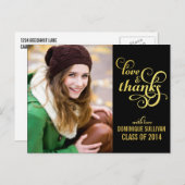 ゴールドフォイル卒業ありがとうポストカード ポストカード (正面/裏面)