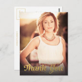 ゴールドフォイル卒業グラッドサンキューフォトポストカード ポストカード (正面/裏面)