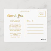 ゴールドフォイル卒業グラッドサンキューフォトポストカード ポストカード (裏面)