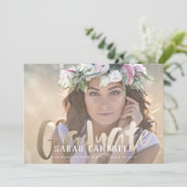 ゴールドフォイル卒業スクリプトカード 招待状 (スタンド正面)