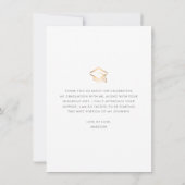 ゴールドフォイル卒業フォトスクリプモダントハート サンキューカード (裏面)