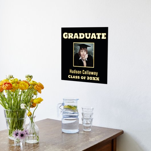 ゴールドフォイル卒業ポスターあなたの写真 箔ポスター (レイダウン (キッチン))