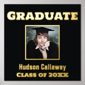 ゴールドフォイル卒業ポスターあなたの写真 箔ポスター (正面)