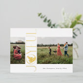 ゴールドフォイル喜びシダのホリデーフォトカード 箔シーズンカード (立ち正面)