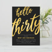 ゴールドフォイル型30歳の誕生日パーティー 招待状 (スタンド正面)