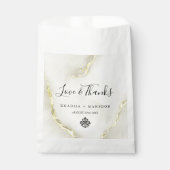 ゴールドフォイル大理石のテクスチャーの愛感謝していと結婚のs フェイバーバッグ (正面)