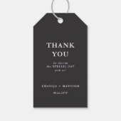 ゴールドフォイル大理石テクスチ結婚ャ's Thank You ギフトタグ (裏面)