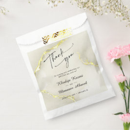 ゴールドフォイル大理石テクスチ結婚ャ's Thank You フェイバーバッグ