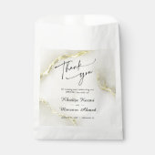ゴールドフォイル大理石テクスチ結婚ャ's Thank You フェイバーバッグ (正面)