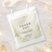 ゴールドフォイル大理石テクスチ結婚ャ's Thank You フェイバーバッグ (クリップ留めされた状態)