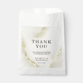 ゴールドフォイル大理石テクスチ結婚ャ's Thank You フェイバーバッグ (正面)