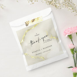 ゴールドフォイル大理石テクスチ結婚ャ's Thank You フェイバーバッグ