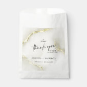 ゴールドフォイル大理石テクスチ結婚ャ's Thank You フェイバーバッグ (正面)