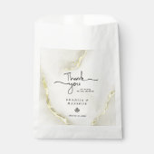 ゴールドフォイル大理石テクスチ結婚ャ's Thank You フェイバーバッグ (正面)