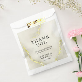 ゴールドフォイル大理石テクスチ結婚ャ's Thank You フェイバーバッグ