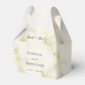 ゴールドフォイル大理石テクスチ結婚ャ's Thank You フェイバーボックス (正面サイド)