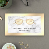 ゴールドフォイル大理石メガネ眼科医オプトメトリー 名刺