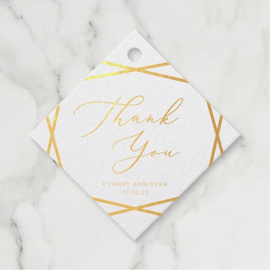ゴールドフォイル幾何感謝してい図形 フェイバータグ (正面)