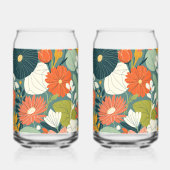 ゴールドフォイル彼と彼女の結婚ワイングラス ガラス缶 (正面)