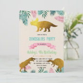 ゴールドフォイル恐竜のテーマ招待 招待状 (スタンド正面)