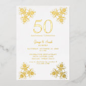 ゴールドフォイル我々はまだ結婚の記念日パーティー 箔招待状 (正面)