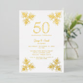 ゴールドフォイル我々はまだ結婚の記念日パーティー 箔招待状 (立ち正面)