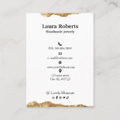 ゴールドフォイル抽象芸術スタッドイヤリング 名刺 (裏面)