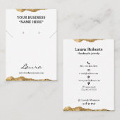 ゴールドフォイル抽象芸術スタッドイヤリング 名刺 (正面/裏面)