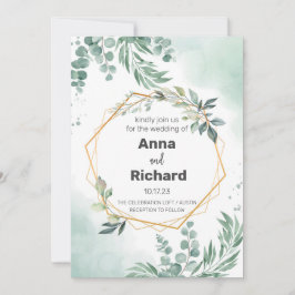 ゴールドフォイル招待状、ニュートラルフローラ結婚ズ 招待状