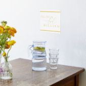 ゴールドフォイル新郎新婦の名結婚前歓迎 箔ポスター (レイダウン (キッチン))