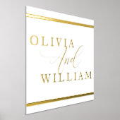 ゴールドフォイル新郎新婦の名結婚前歓迎 箔ポスター (レイダウン)