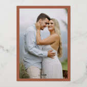 ゴールドフォイル日付を保存モダン招待状カード 箔招待状 (裏面)