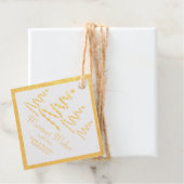 ゴールドフォイル暖かい願いクリスマスツリーギフトラベル フェイバータグ (箱)