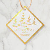 ゴールドフォイル暖かい願いクリスマスツリーギフトラベル フェイバータグ (正面)