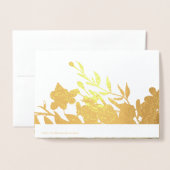 ゴールドフォイル書道結婚の感謝フォトカード 箔カード (裏面封筒付き)