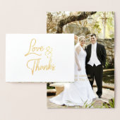 ゴールドフォイル書道結婚の感謝フォトカード 箔カード (ディスプレー)