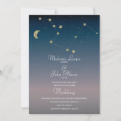 ゴールドフォイル月星座結婚式招待状 招待状 (正面)
