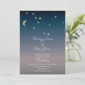 ゴールドフォイル月星座結婚式招待状 招待状 (スタンド正面)
